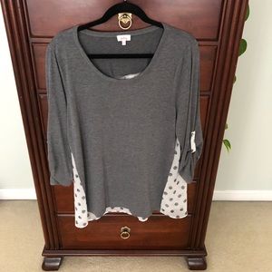 Soft roll sleeve blouse